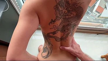Blond Sexy Ride on Cock in Coffee Shop Scenario